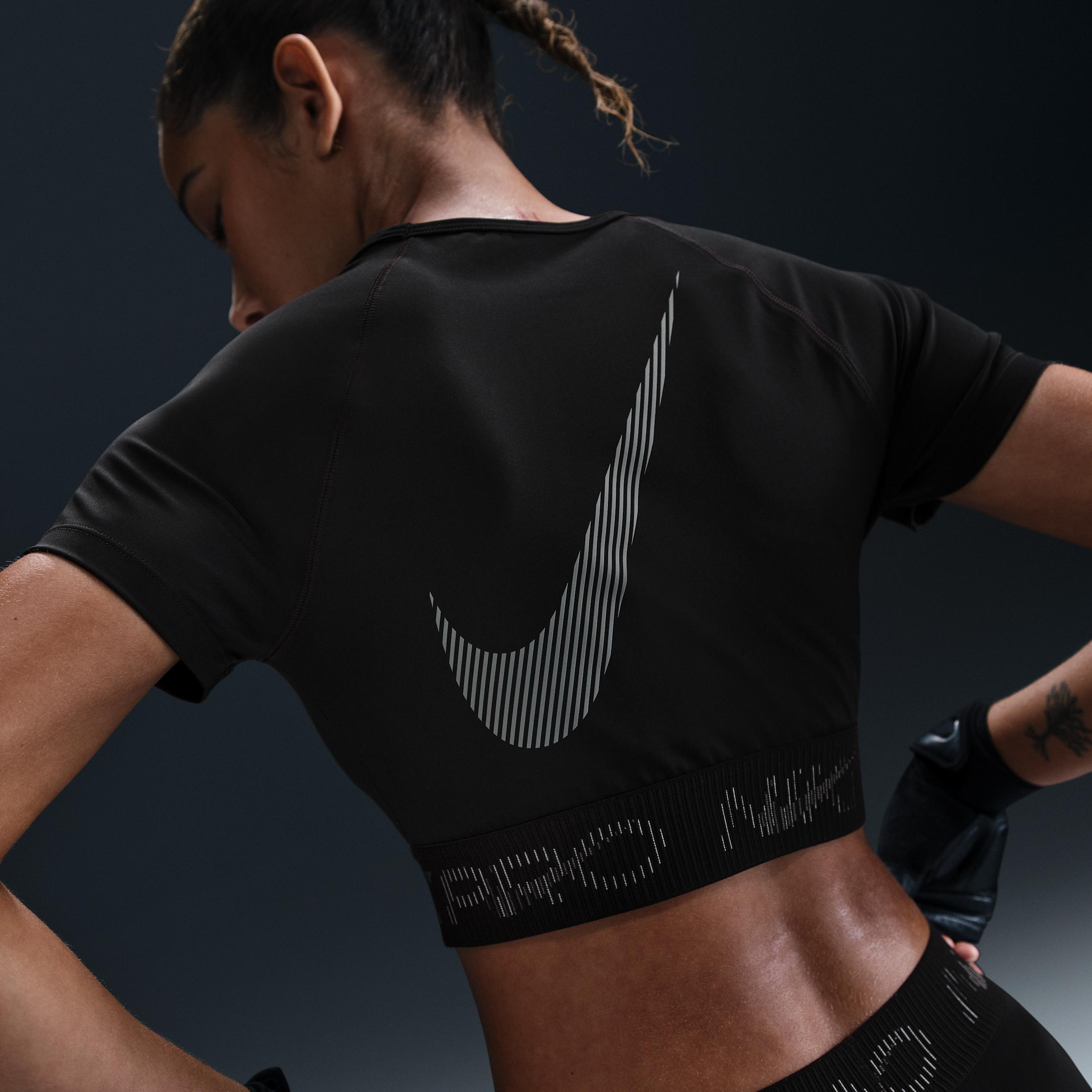 Women's Nike Pro Dri-FIT Short-Sleeve Cropped Graphic Top Product Image