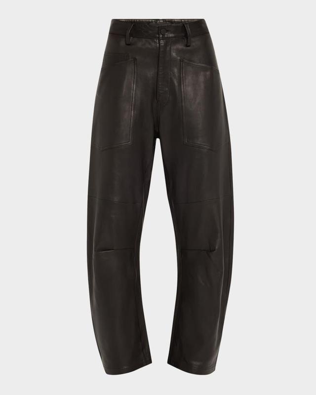 Shon Barrel Leather Pants Product Image