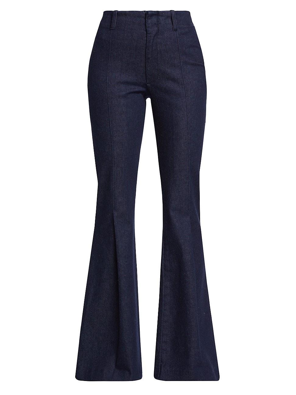 FRAME Pleated Flare Denim Pants Product Image