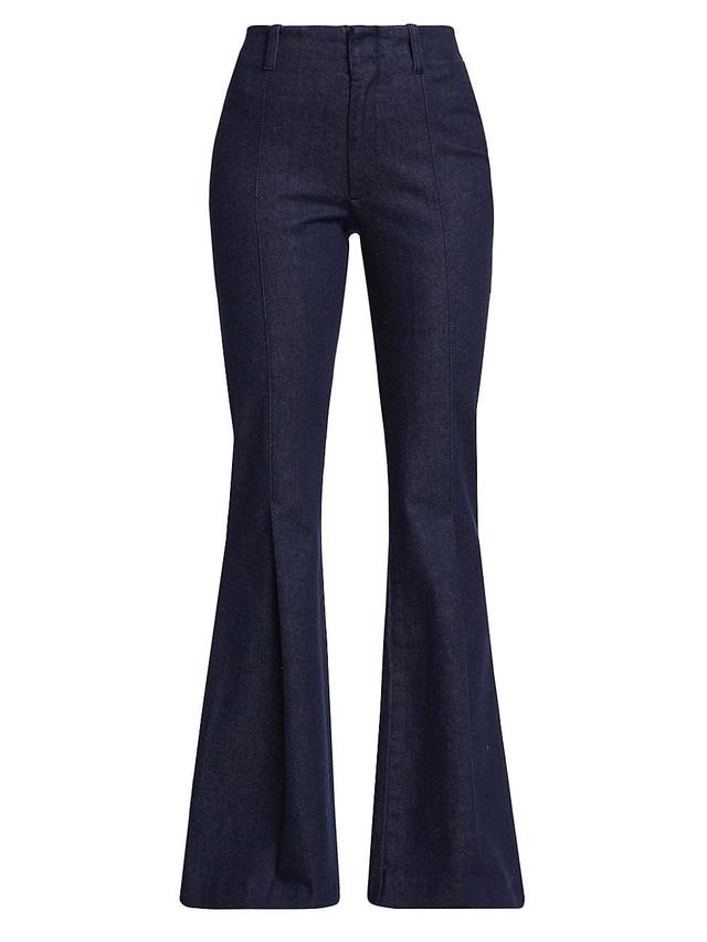 FRAME Pleated Flare Denim Pants Product Image