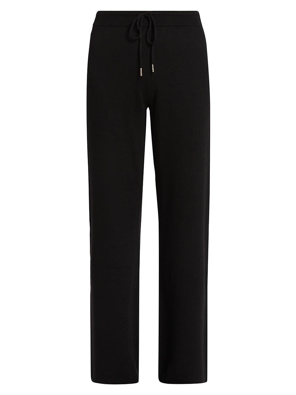 Womens Double-Knit Wide-Leg Drawstring Pants Product Image