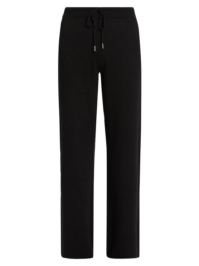 Womens Double-Knit Wide-Leg Drawstring Pants Product Image