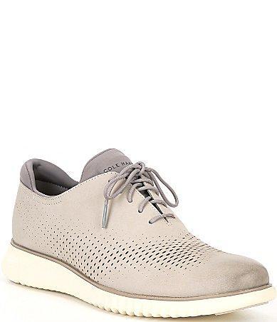 Cole Haan Mens 2.ZERGRAND Nubuck Stitchlite Laser Cut Oxfords Product Image