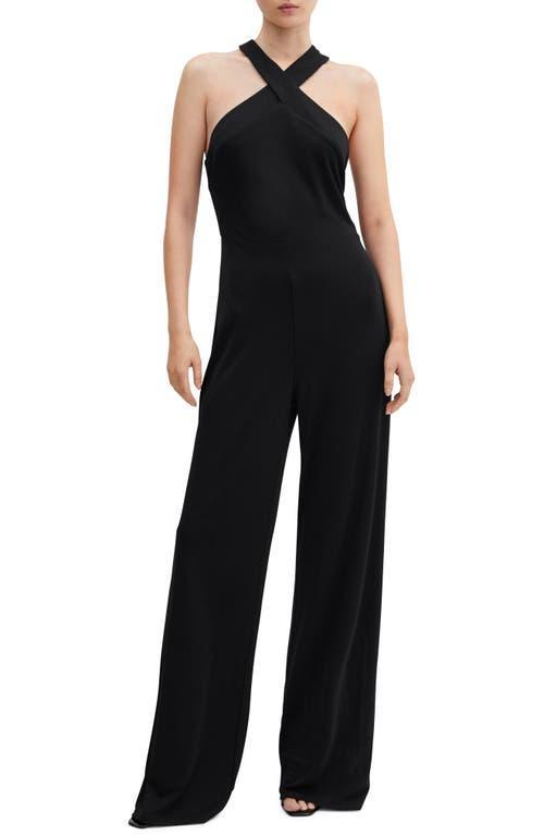 MANGO - Wrap neckline jumpsuit blackWomen Product Image