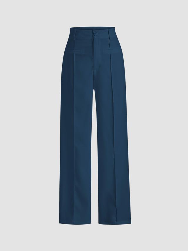 Solid Stitch Straight Leg Trousers Product Image