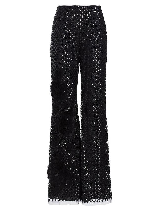 Womens Sequined Party Pants - Black - Size 6 Product Image