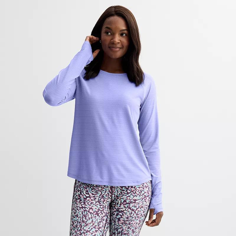 Womens Tek Gear Mesh Long Sleeve Tee Smokey Grey Product Image