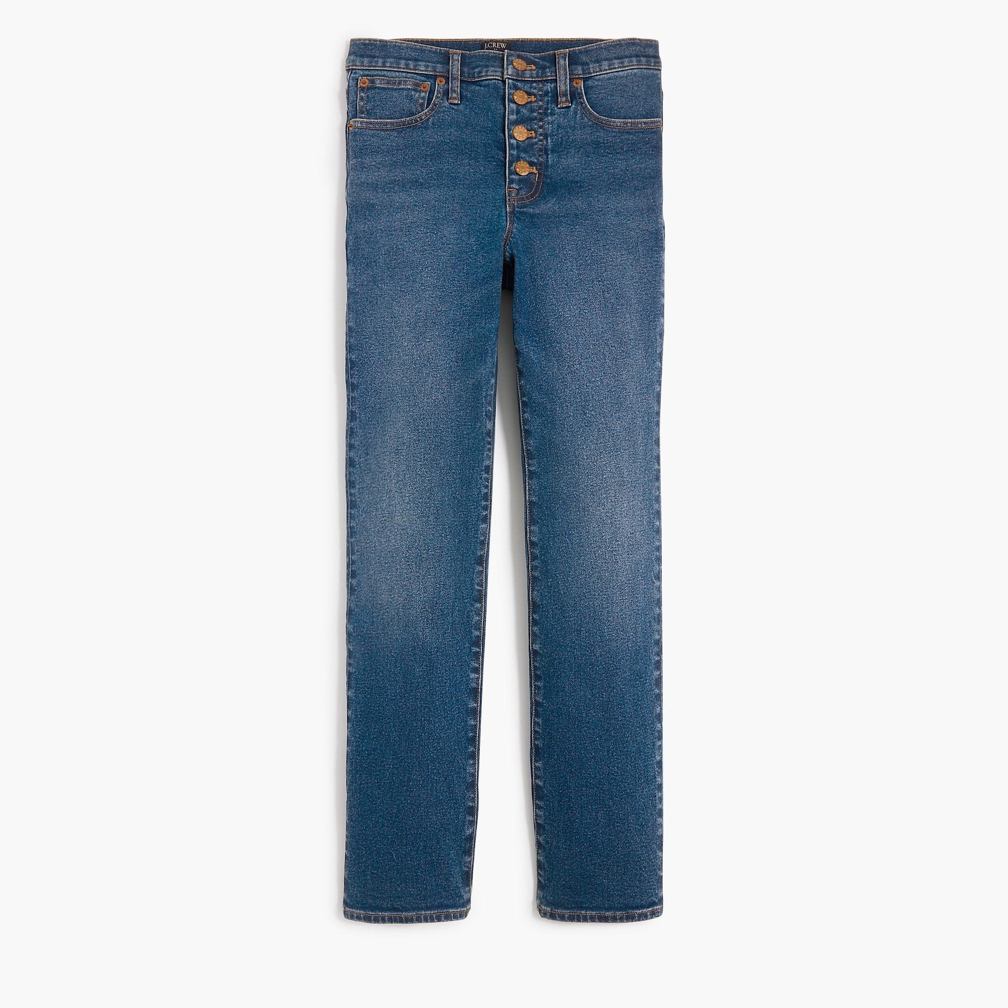 Essential straight jean with button fly in all-day stretch Product Image