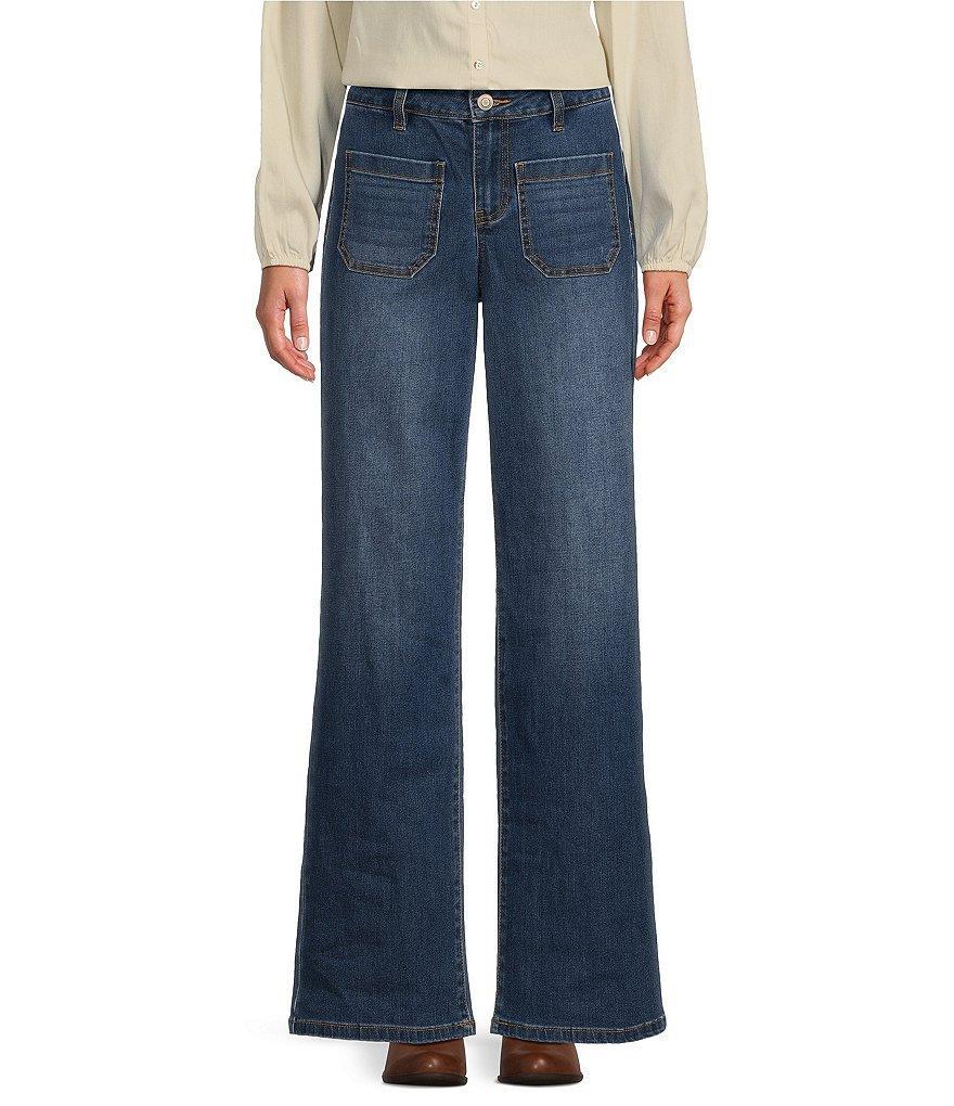 Nurture By Westbound Patch Pocket Wide Straight Leg Denim Pants Product Image