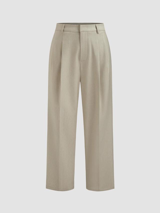 Mid Rise Solid Pocket Cropped Tapered Trousers Product Image