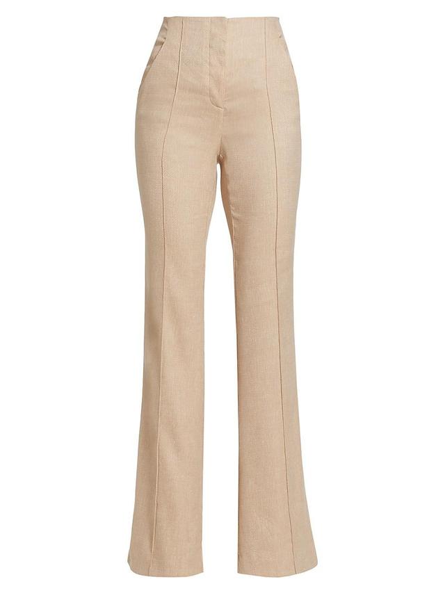 Veronica Beard Komi Flare Leg Linen Blend Pants Product Image