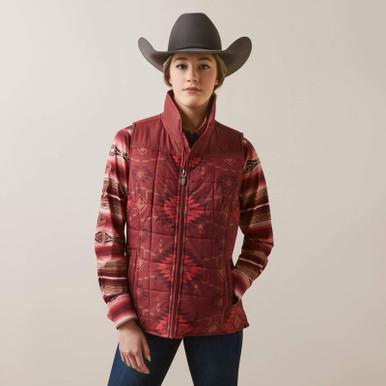 Ariat® Ladies Cirus Burnt Rose Print Insulated Zip Vest Product Image