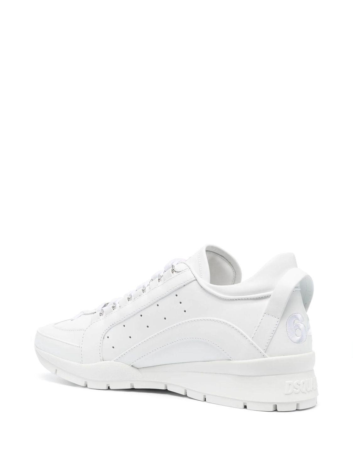 DSQUARED2 Logo Leather Sneakers In White Product Image