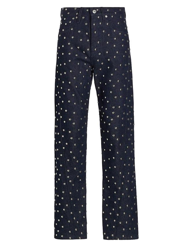 Mens Studded Denim Trousers Product Image