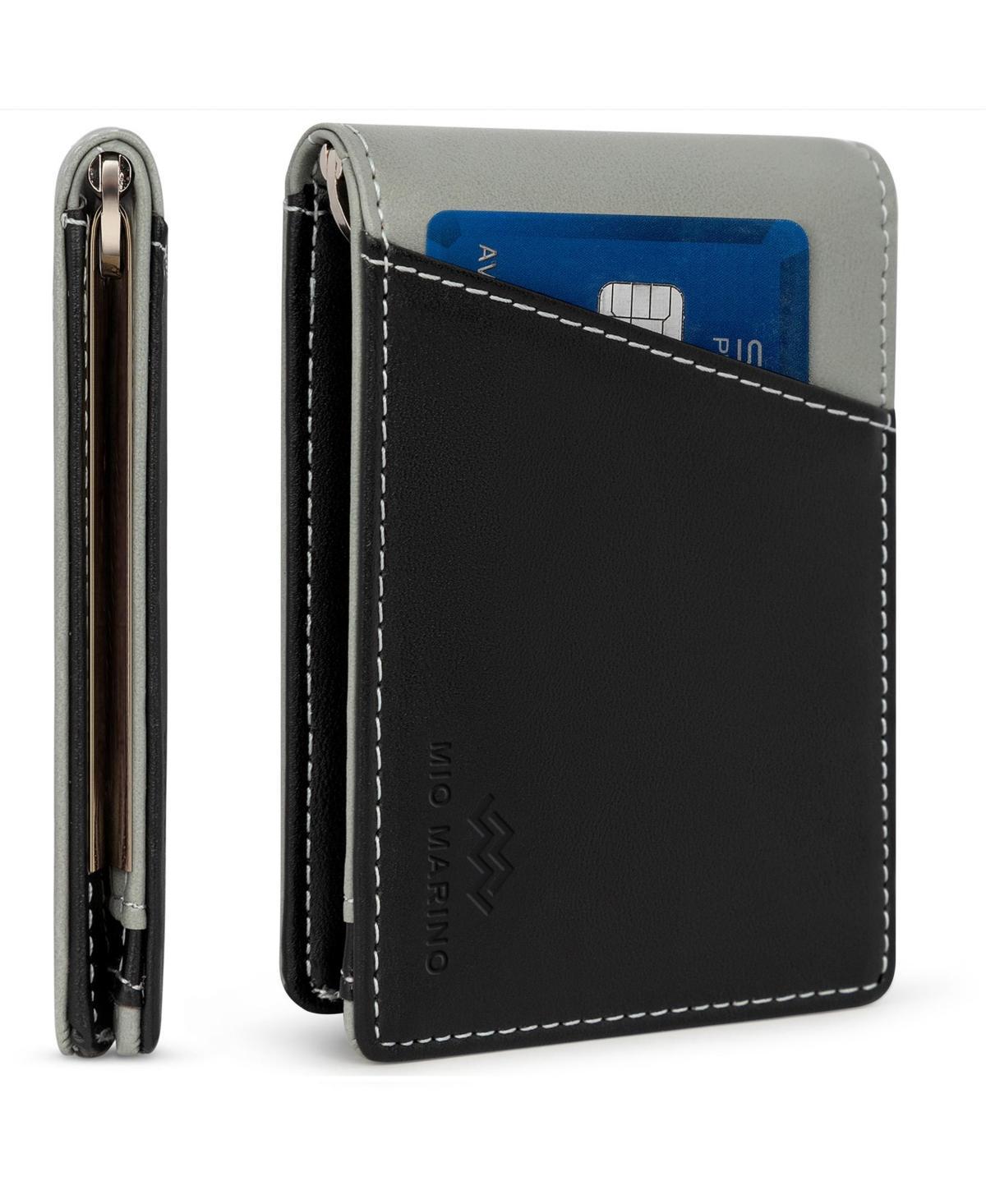 Mens Slim Bifold Wallet with Quick Access Pull Tab - Carbon black Product Image