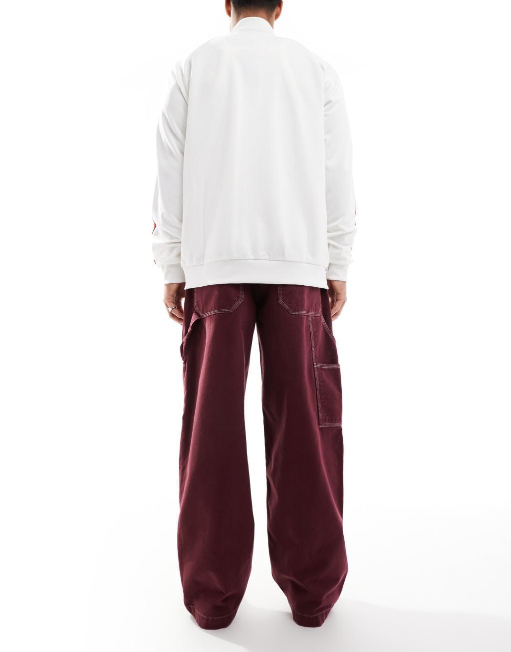 COLLUSION baggy carpenter jeans in burgundy Product Image