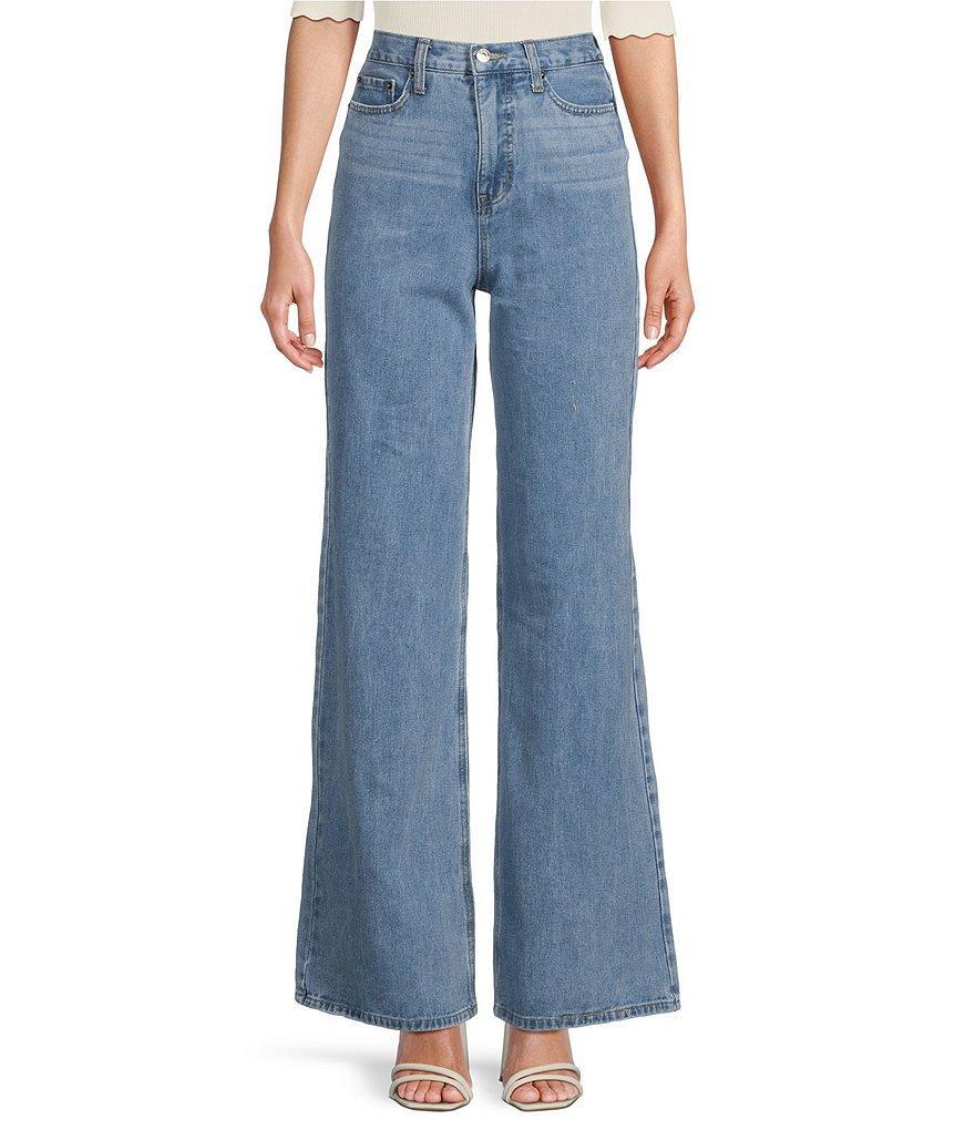 Sam Edelman Lorelai Mid Rise Wide Leg Pleated Trouser Jeans Product Image