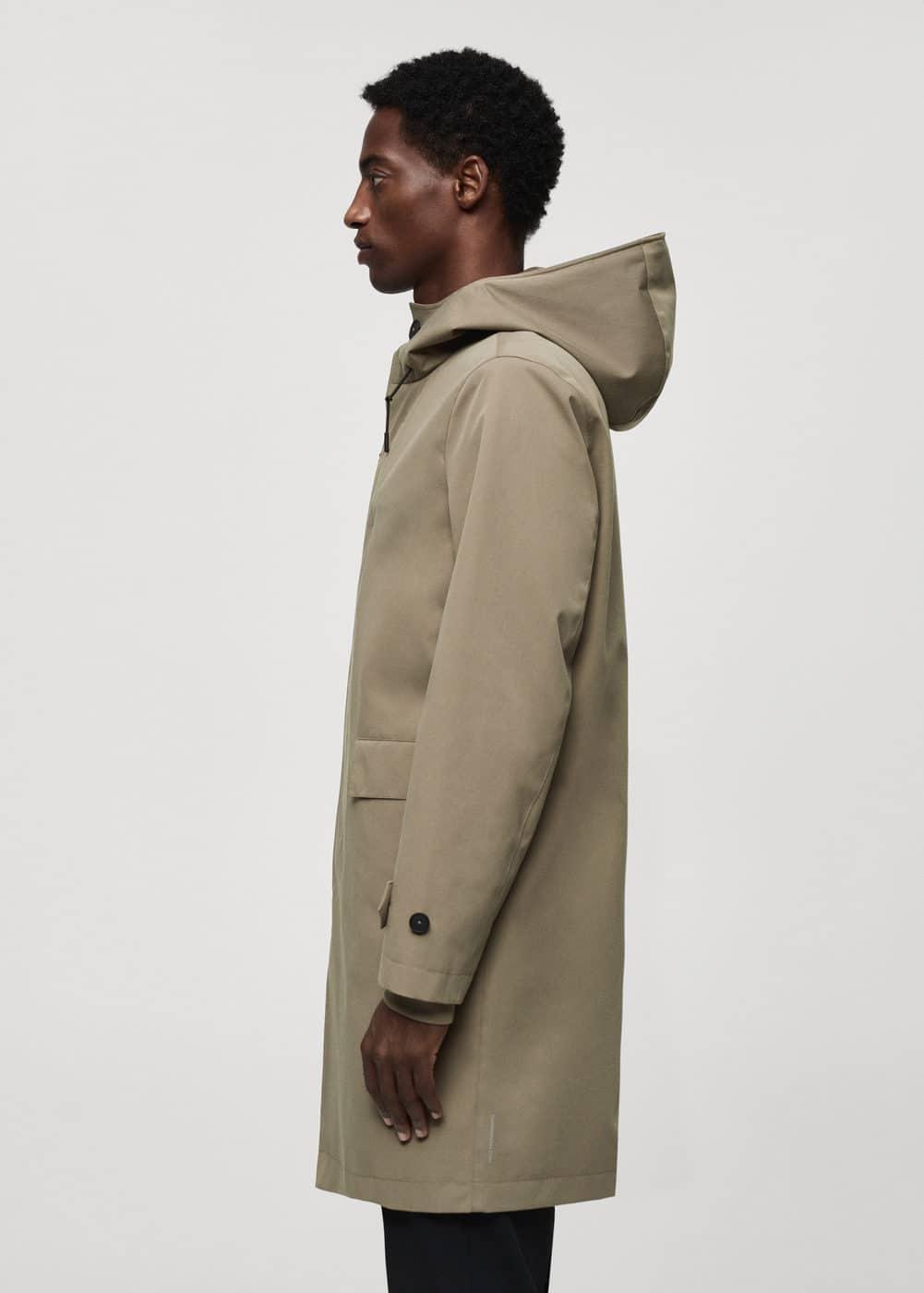 MANGO MAN - Water-repellent hooded parka khakiMen Product Image