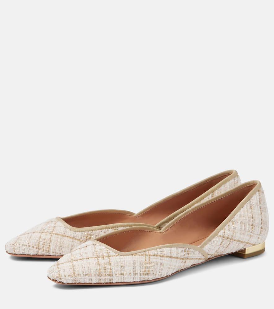 AQUAZZURA Shallow Flat Shoes In Beige Product Image