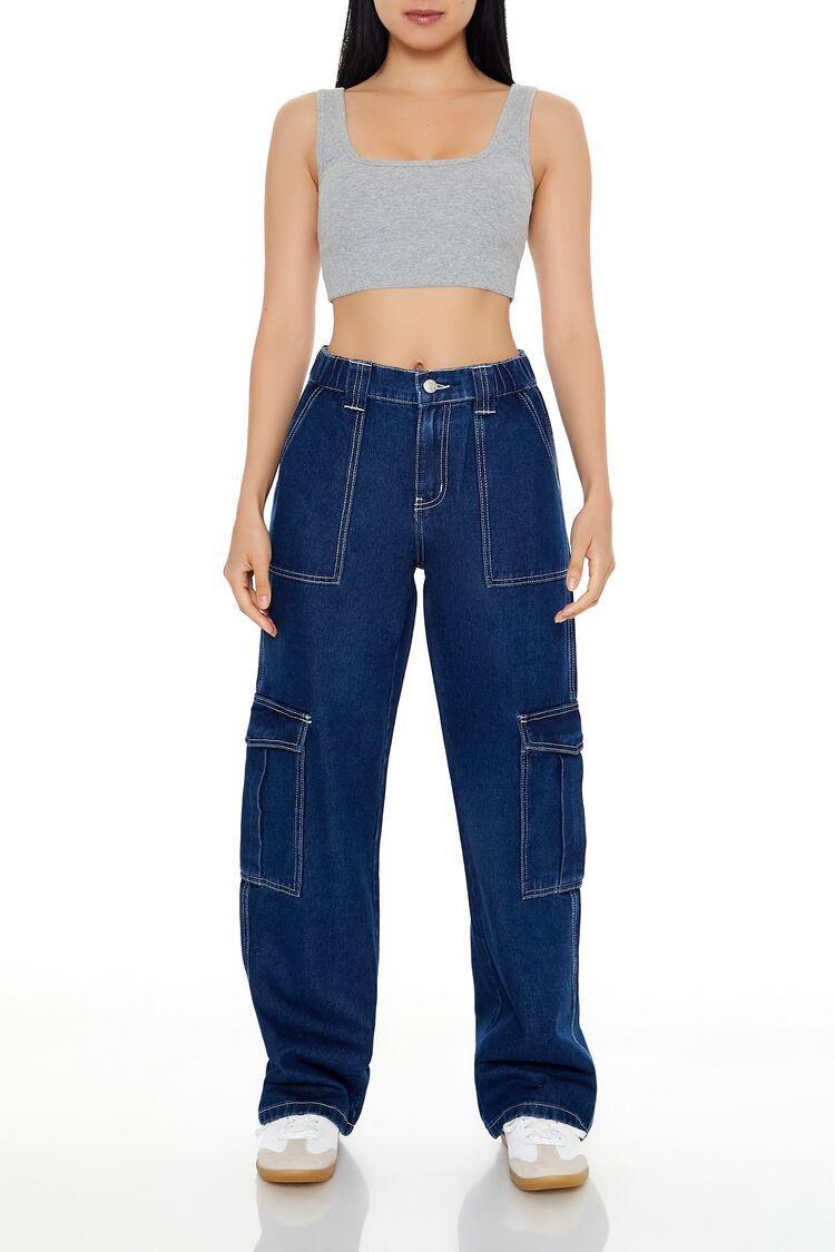 High-Rise Cargo Jeans | Forever 21 Product Image