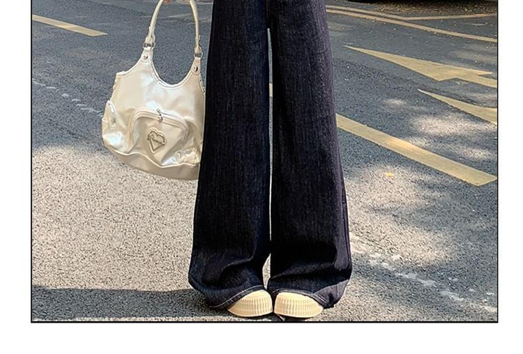 Mid Rise Unwashed Wide Leg Jeans Product Image