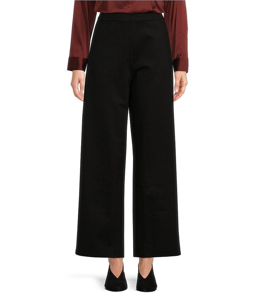 Eileen Fisher Tencel™ Lyocell Double Knit Wide Leg Pull-On Ankle Pants Product Image