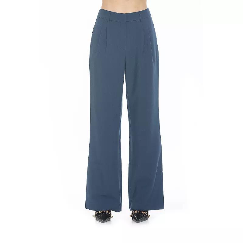 Womens ALEXIA ADMOR Ellie Wide Leg Pleated Pants Blue Product Image