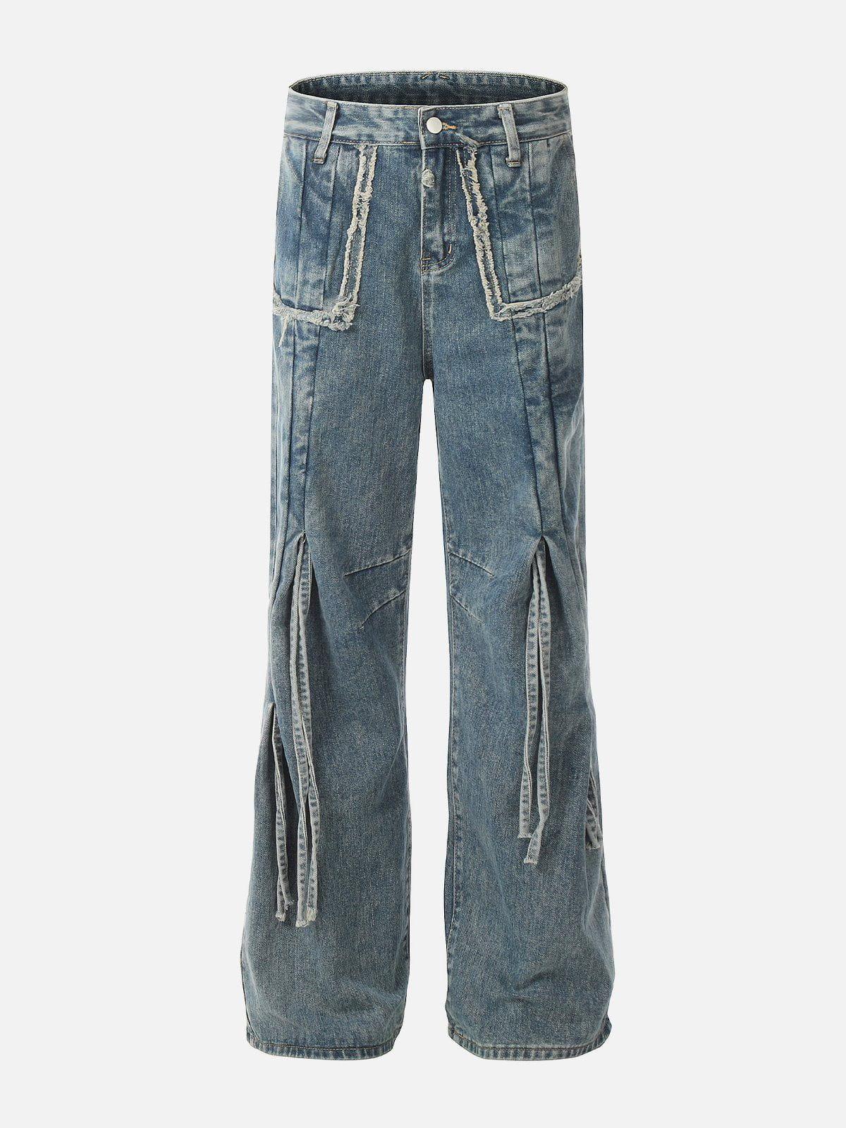 Aelfric Eden Bow Fringe Washed Jeans Female Product Image