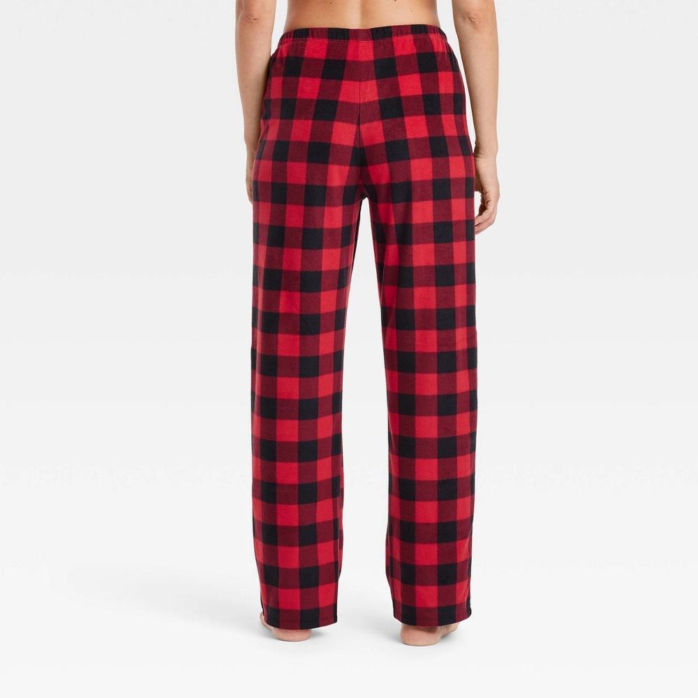 Women's Buffalo Check Microfleece Holiday Matching Family Pajama Pants - Wondershop™ Red S Product Image