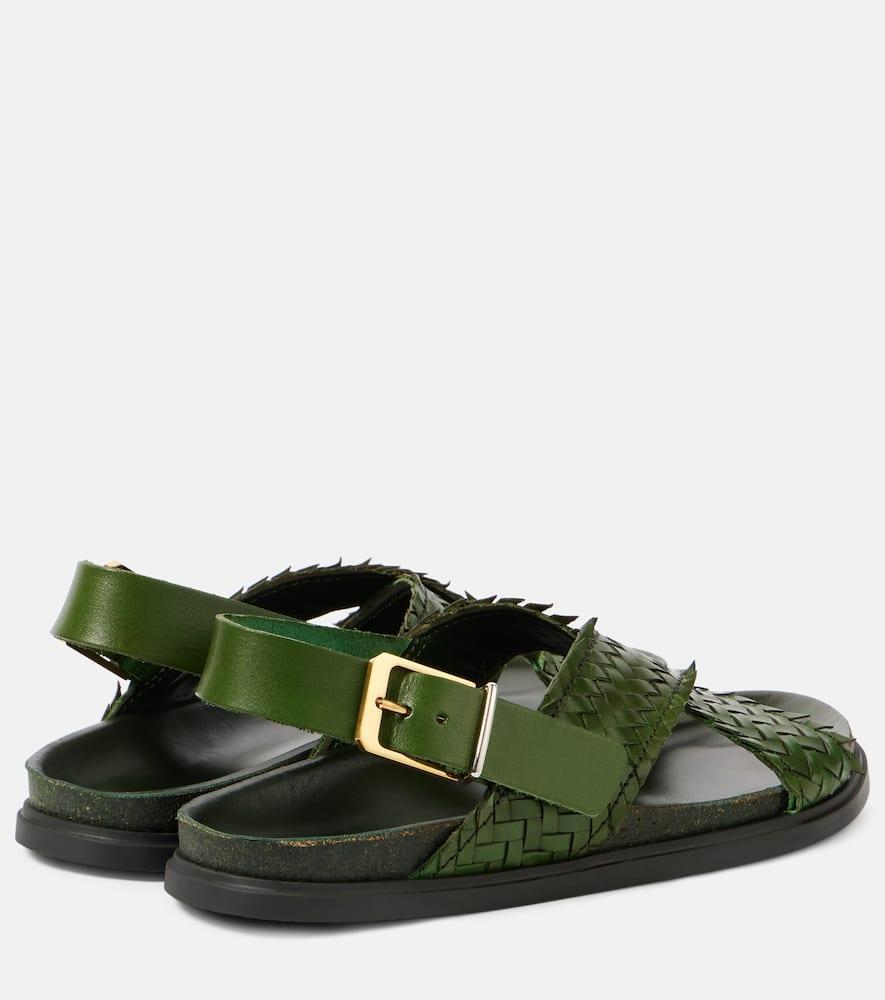 Buckle Sandal In Dark Green Product Image