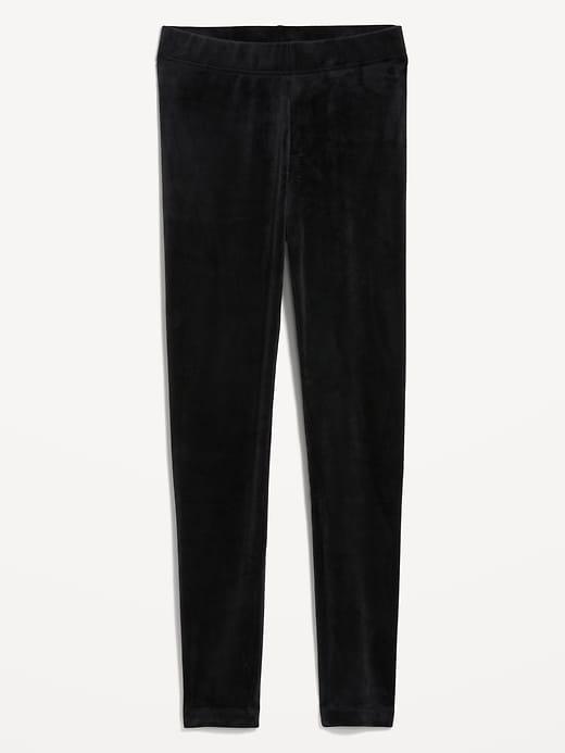 High-Waisted Velvet Ankle Leggings Product Image