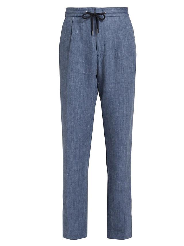 Mens Linen Drawstring Trousers Product Image