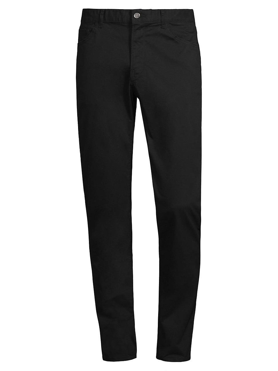 Michael Kors Men's Parker Five Pocket Stretch Straight Fit Pants Black Size 36X32 Product Image