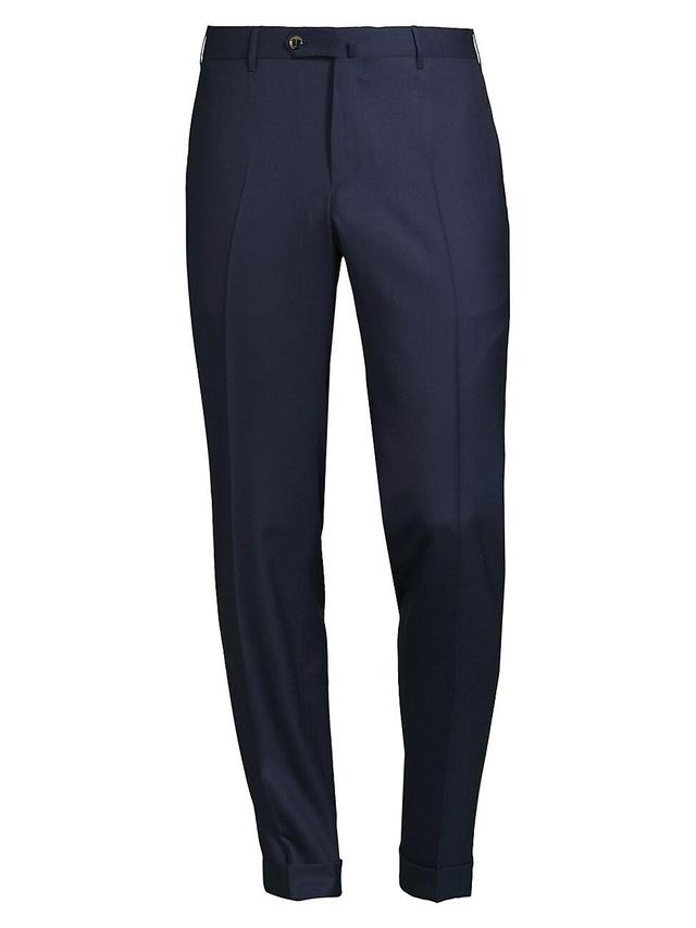 Mens Deluxe Super 160s Serge Wool Trousers Product Image