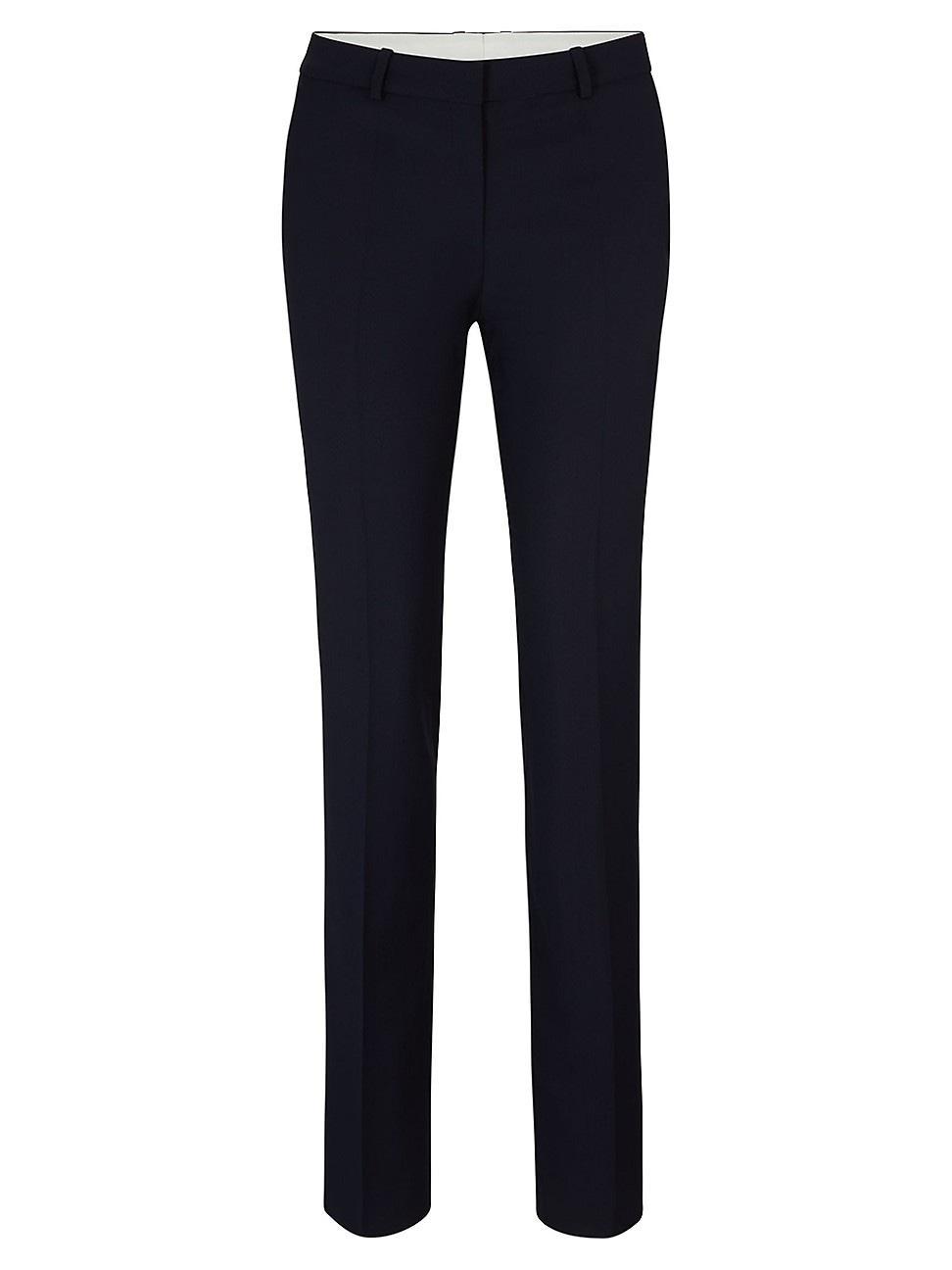 Boss by Hugo Boss Womens Wool Regular-Fit High-Rise Pants Product Image