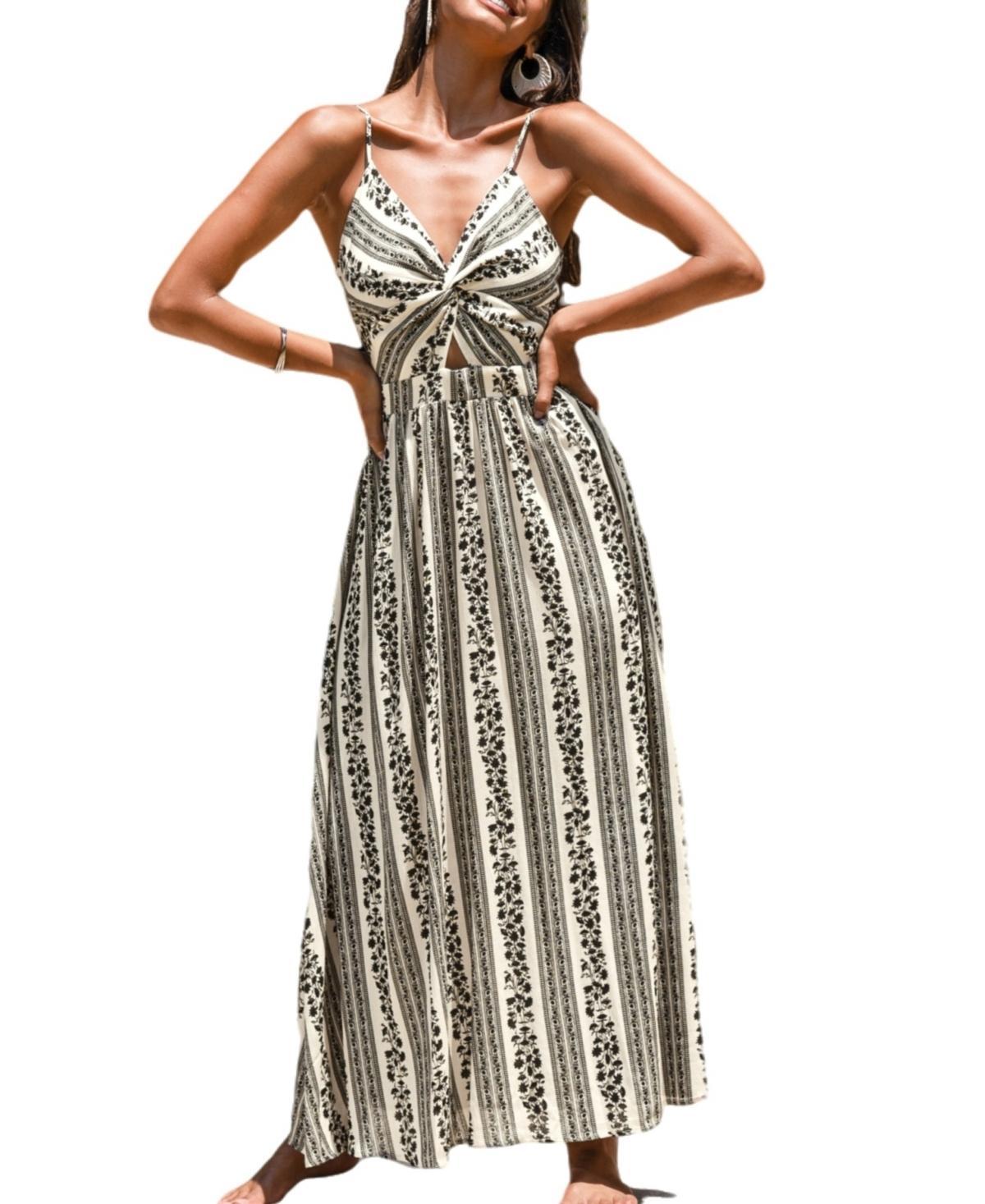 Womens Paisley Print Twisted Maxi Dress Product Image