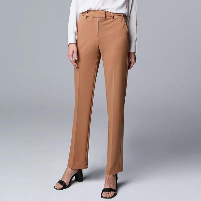 Womens Simply Vera Vera Wang High-Rise Slim Straight Pants Brown Product Image