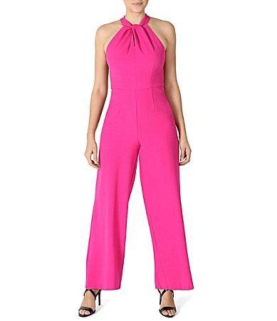 julia jordan Twist-Front Halter Jumpsuit Product Image