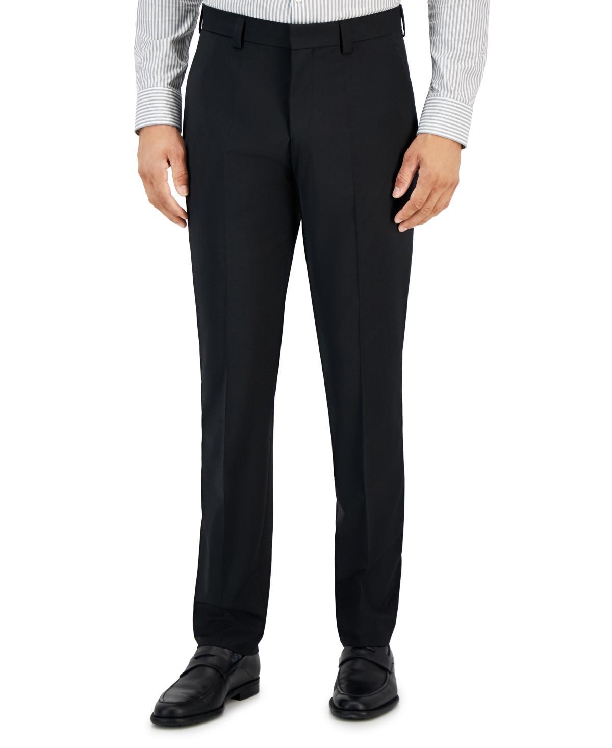 HUGO BOSS Hugo By  Men's Modern-fit Solid Wool-blend Suit Trousers In Blue Product Image