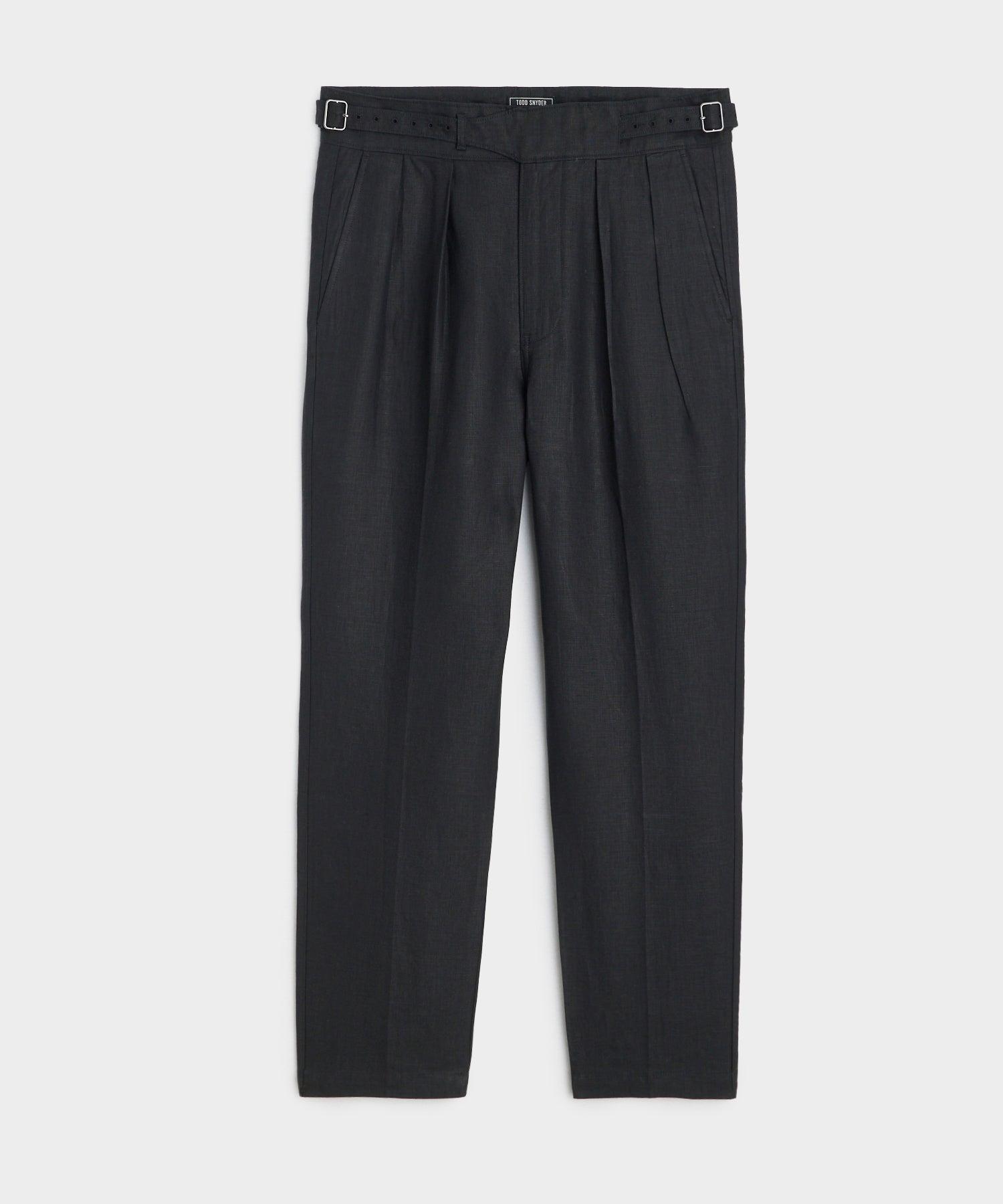 Irish Linen Gurkha Trouser in Black Product Image