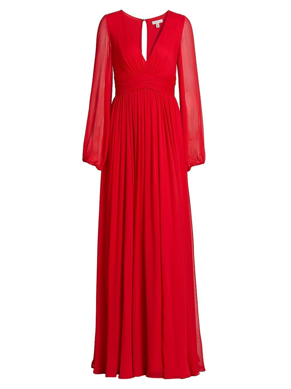 Womens Fiona Chiffon Long-Sleeve Gown product image