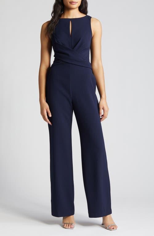 Vince Camuto Cross Front Keyhole Wide Leg Crepe Jumpsuit Product Image