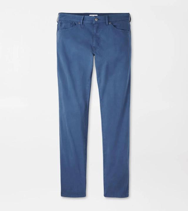 Peter Millar Mens Signature Sateen Five-Pocket Pant | Color: Navy | Size: 34 Product Image