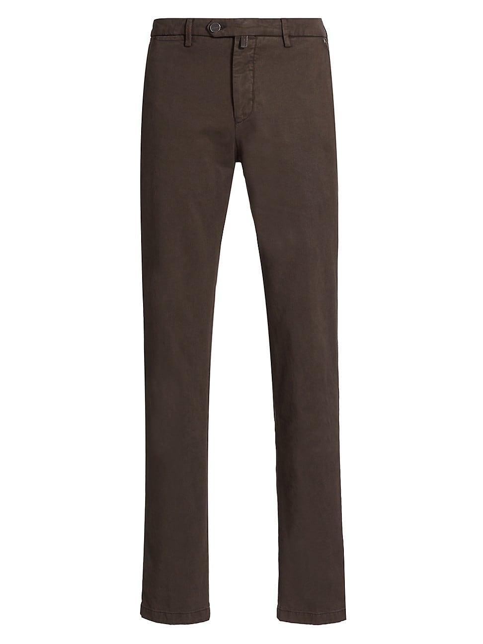 Mens Stretch Cotton-Blend Flat-Front Trousers Product Image