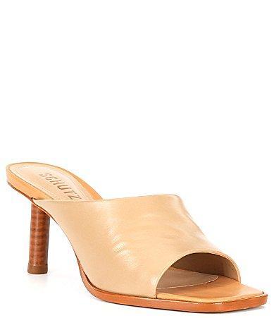 Schutz Zelda Leather Stiletto Mule Slides Product Image