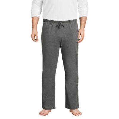 Big & Tall Lands End Knit Jersey Sleep Pants, Mens Grey Heather Product Image