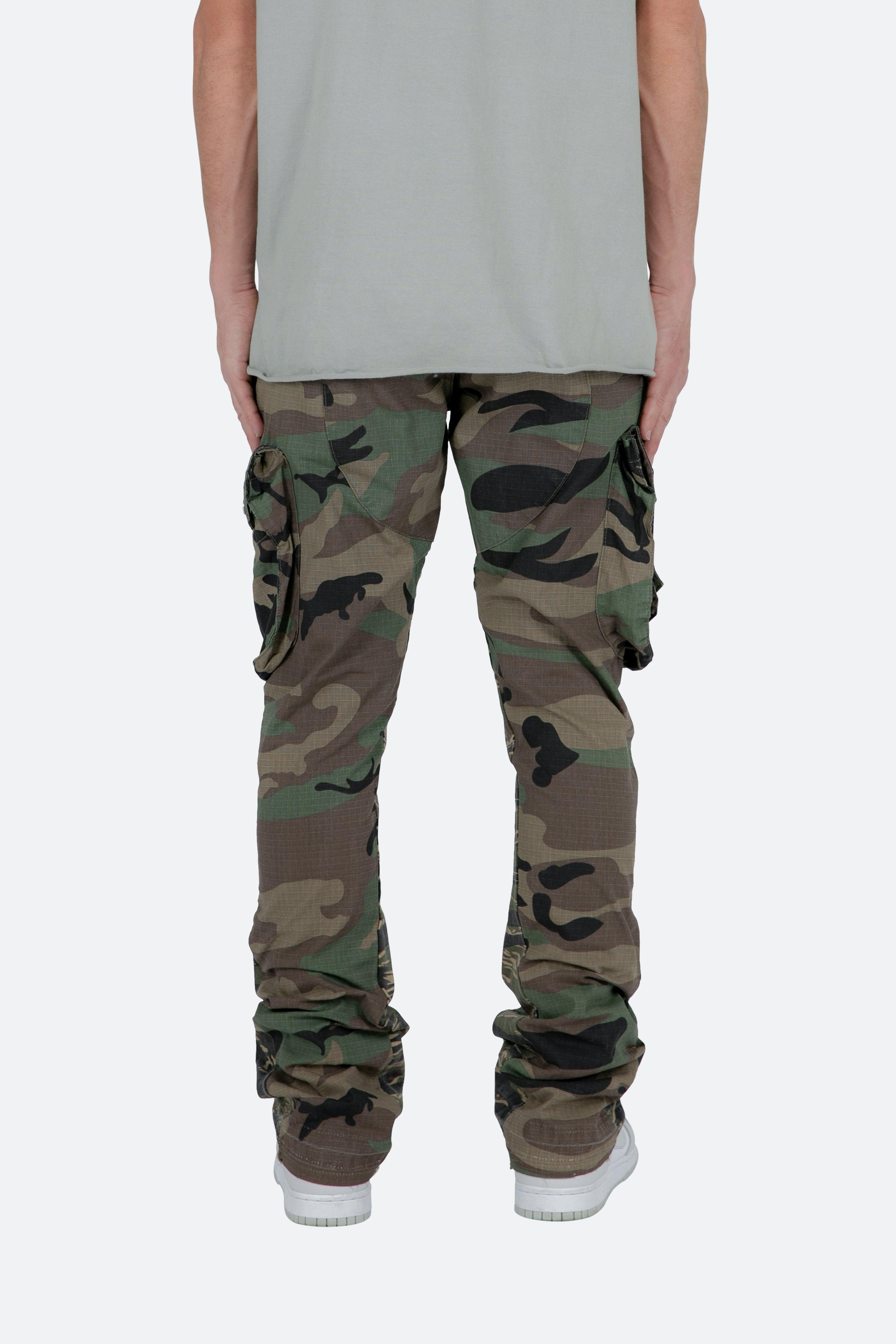 Patch Pocket Flare Cargo Pants - Camo Product Image