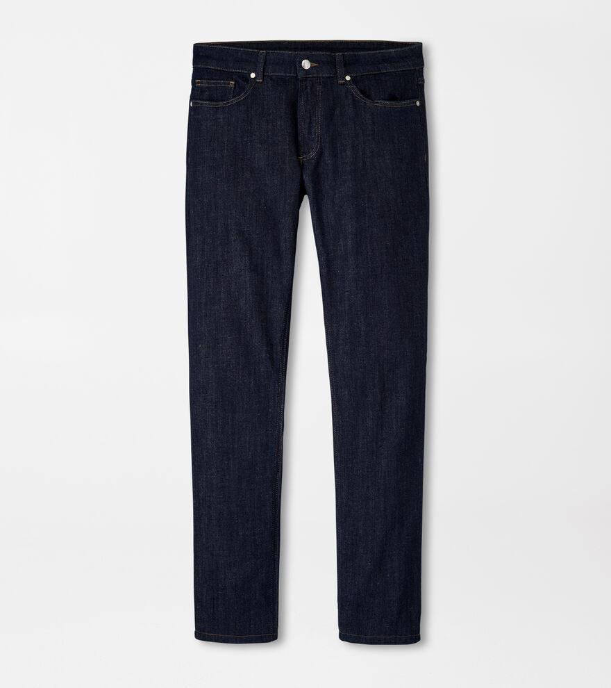 Peter Millar Mens Vintage Washed Five-Pocket Denim | Color: Dark Indigo | Size: 38 product image