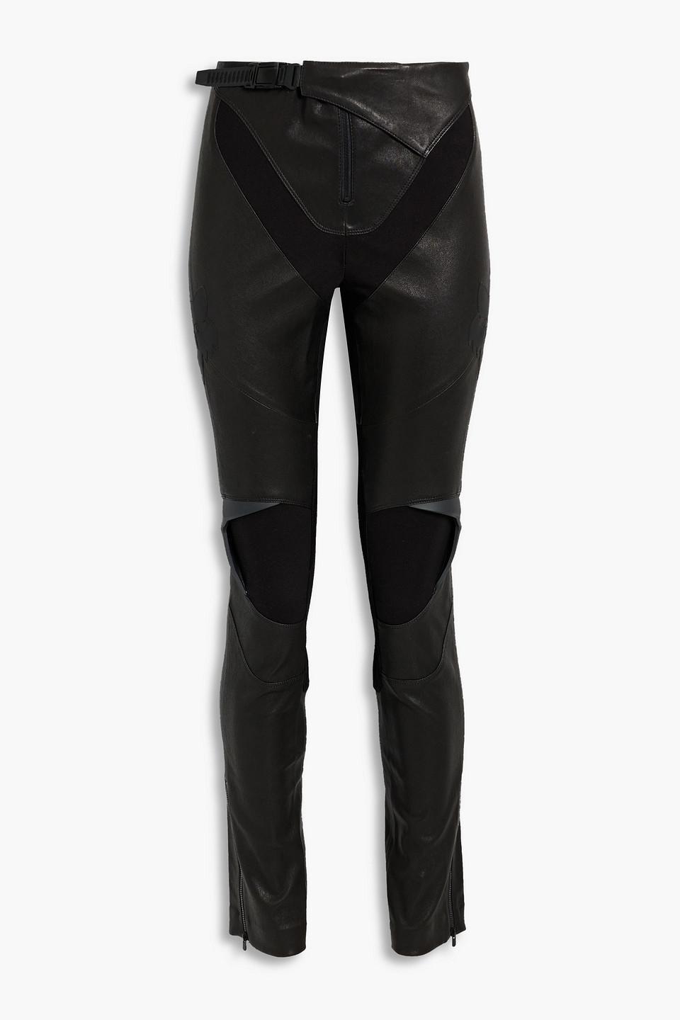 Jersey, Leather And Suede Skinny Pants In Black product image