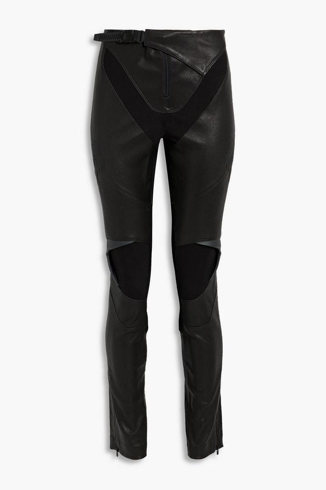 Jersey, Leather And Suede Skinny Pants In Black Product Image